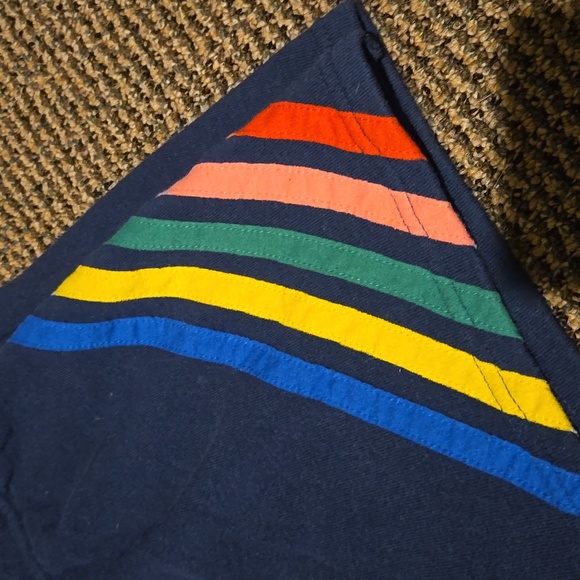 No boundries navy sweat shorts lounge with rainbow stripe plus - Picture 3 of 4